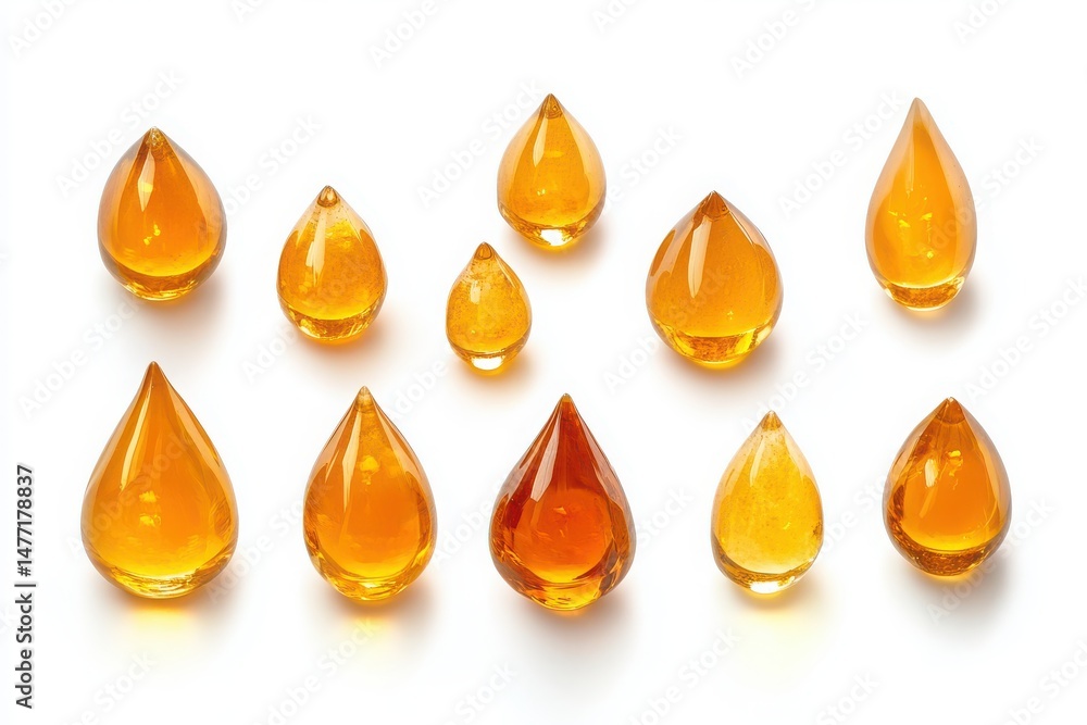 Poster refreshing chilled citrus pieces, presented as a dynamic drop set, perfectly isolated on a pure whit
