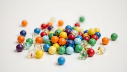 Obraz premium Pile of vibrant and colorful candy balls, sweet treat for every occasion sweet