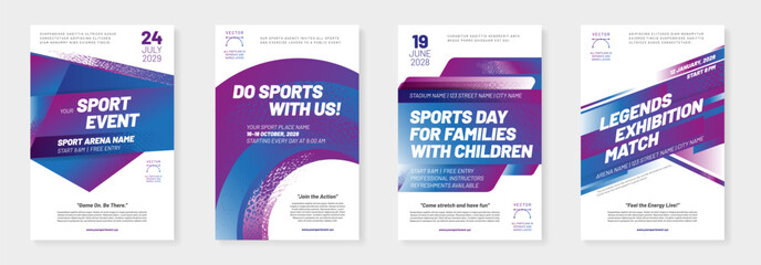 Dynamic Sport Event Posters with Bright Colors and Design