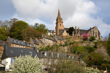 Brelevenez Trinity church in Lannion, Brittany, Cotes d'Armor, France, built on top of a hill...