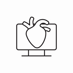cardiology computer diagnostics icon vector