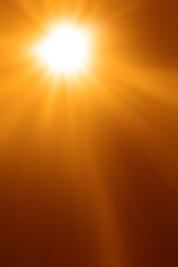 Obraz premium Light ray or sun beam vector background. Abstract gold light sparkle flash spotlight backdrop with golden sunlight shine on black background. Flare Light overlays on black, light flare. Sunbeams