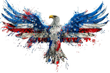 Naklejka premium American Eagle Flag Patriotic 4th of July PNG