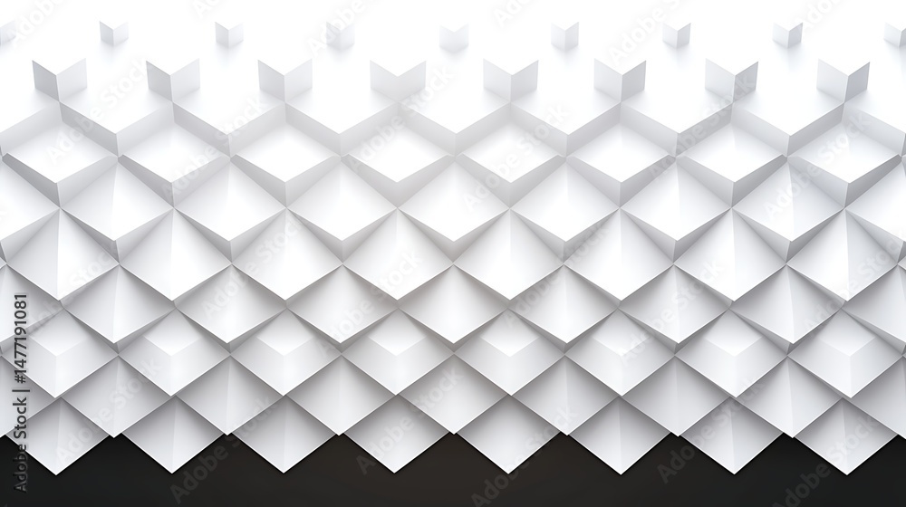 Poster minimalistic abstract white background with simple geometric cubes arranged in a clean and modern pa