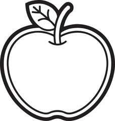 Minimal apple line drawing ideal for clean food designs, organic branding, and educational nutrition content