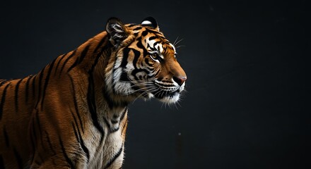 A tiger on a solid background