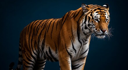Fototapeta premium A tiger on a solid background