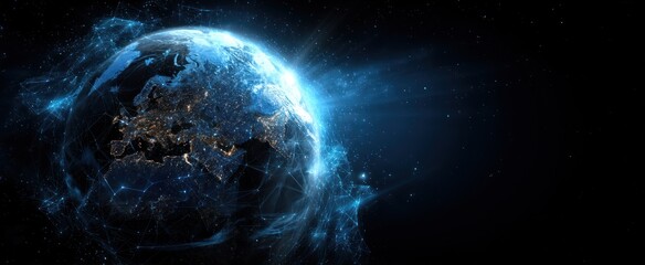 A celestial body with glowing atmosphere in dark space.