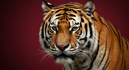 Fototapeta premium A tiger on a solid background