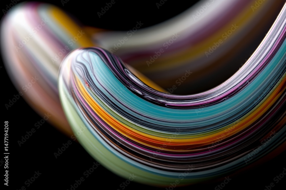 Poster Colorful swirling patterns create mesmerizing designs with vibrant hues and smooth curves in abstract artwork