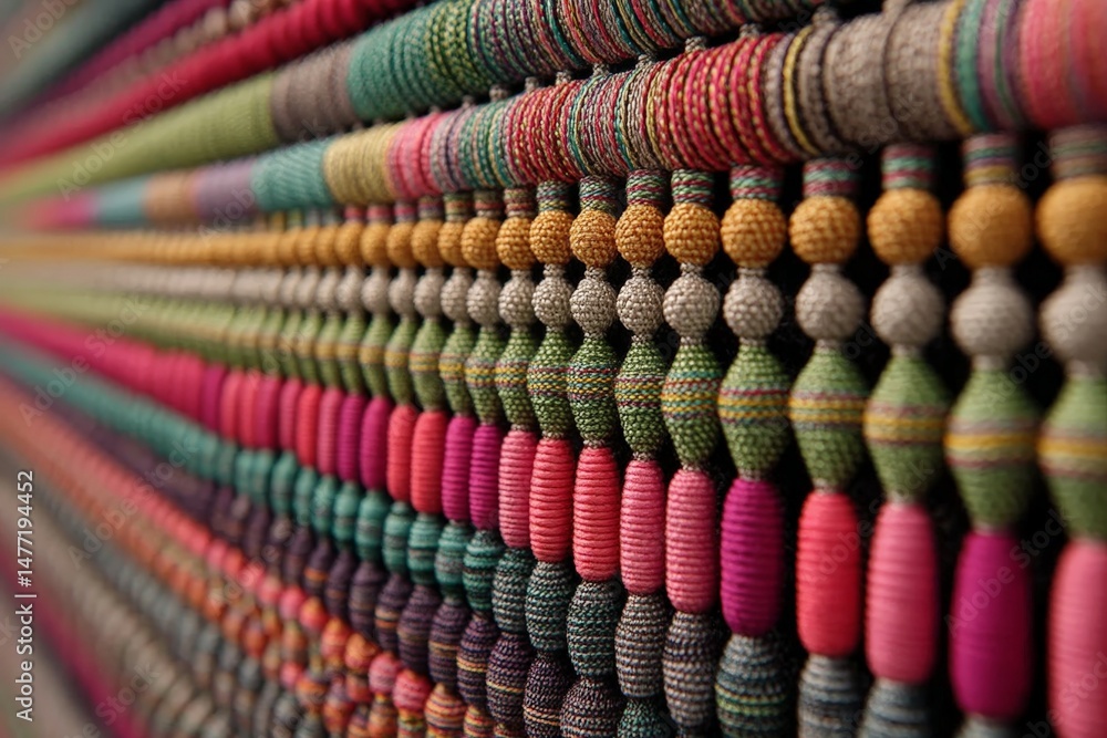 Leinwandbilder vibrant textiles showcase intricate patterns and craftsmanship in a traditional artisan workshop