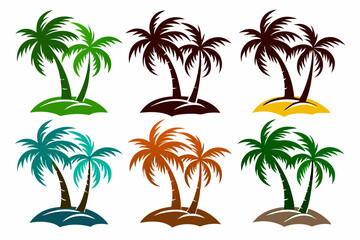 Obraz premium Coconut Tree Beach Vector Design 