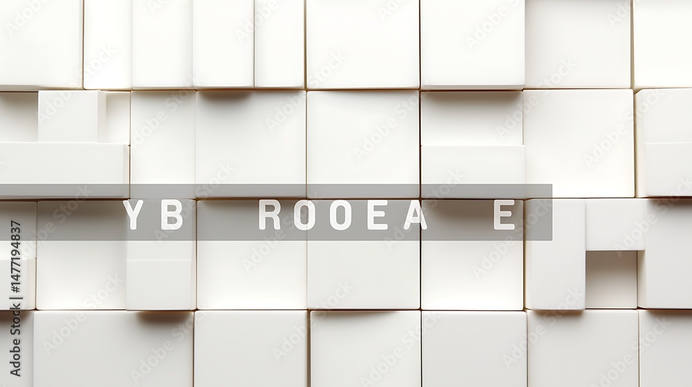 Aufkleber minimalistic abstract white background with simple geometric cubes arranged in a clean and modern pa
