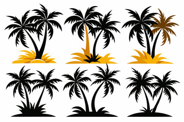 Obraz premium Exotic Palm Tree Silhouette Logo 