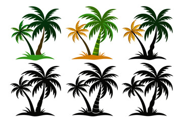 Obraz premium Exotic Palm Tree Silhouette Logo 