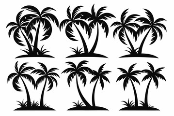 Obraz premium Island Coconut Tree Logo Concept 