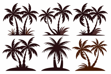 Fototapeta premium Tropical Coconut Tree Vector Illustration 