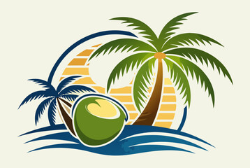 Fototapeta premium Summer Vibe Tree Logo Design