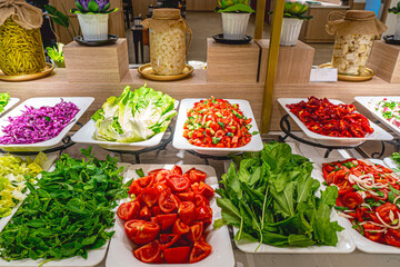 The delicious salad bar at the open buffet