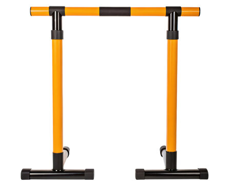 Yellow and black parallel bars for home fitness on a transparent background