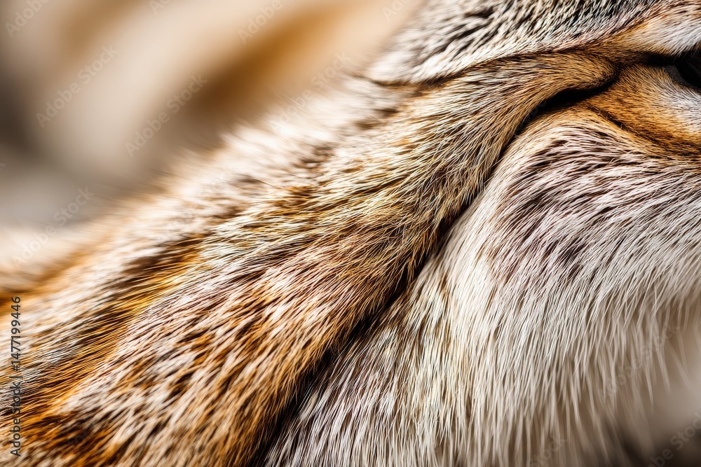Poster textured fur pattern of a wild animal highlighting intricate details in a natural setting during day