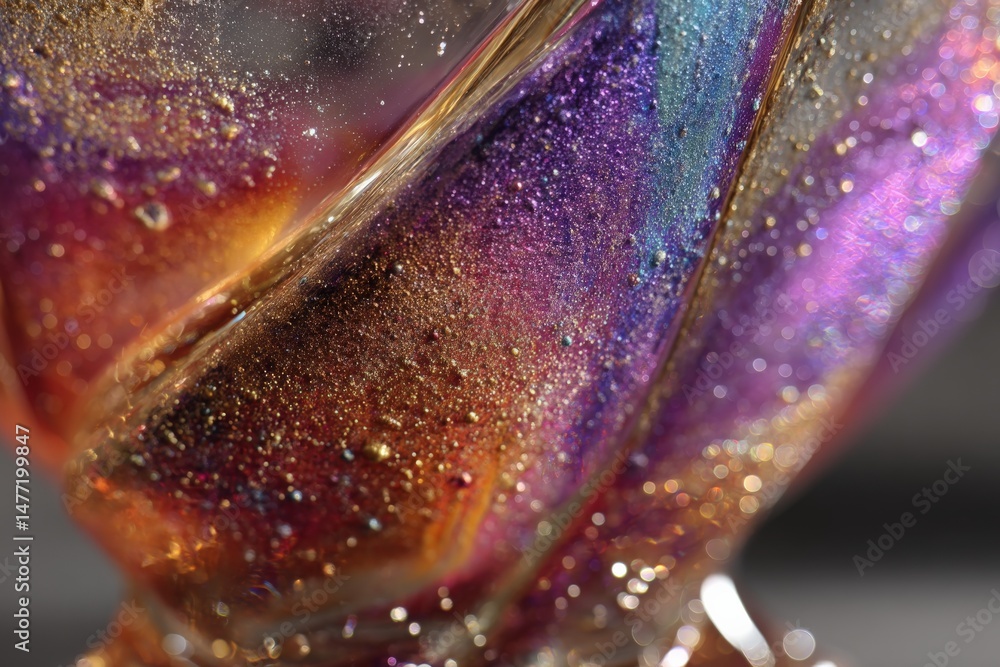 Poster vibrant swirls of color in shimmering resin art capture the beauty of abstract patterns