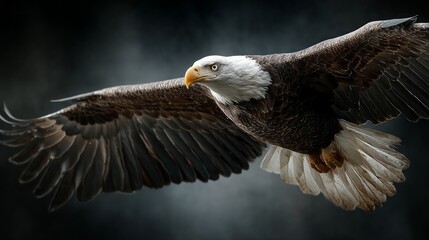 Fototapeta premium A large eagle is flying through the sky