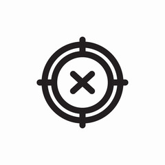 Target delete icon vector