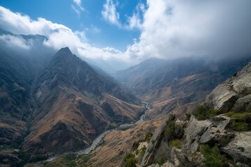 Fototapeta premium Bold landscapes unfold before your eyes, where nature's unrestrained beauty fuels the sense of adventure and awe at every turn.