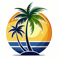 Coconut Tree Silhouette for Branding