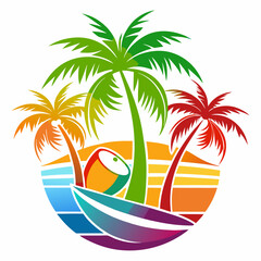 Coconut Tree Silhouette for Branding