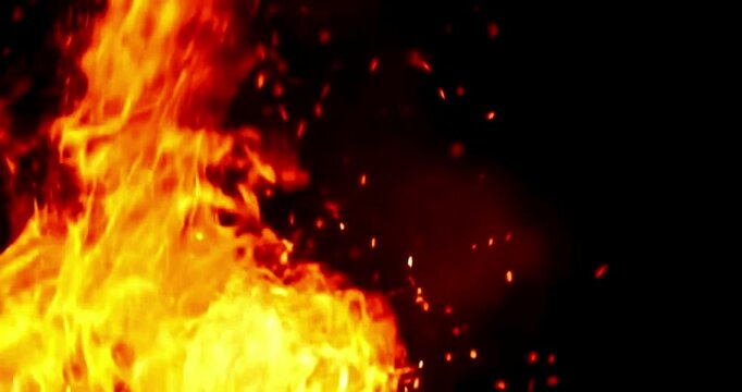 Background of fire and flames. Burning a big flame.