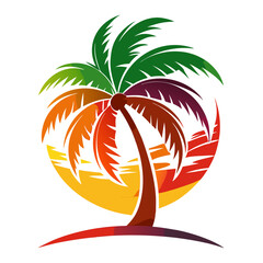 Tropical Palm Tree Vector Illustration
