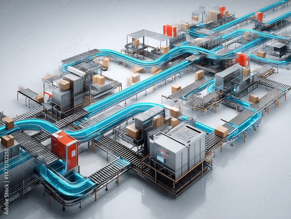 Poster advanced automated conveyor system with efficient logistics and product handling