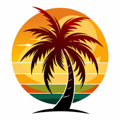 Tropical Palm Tree Vector Illustration