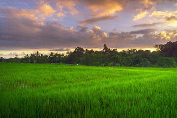 beautiful morning view panorama indonesia mountain weather with sky colors and storm season