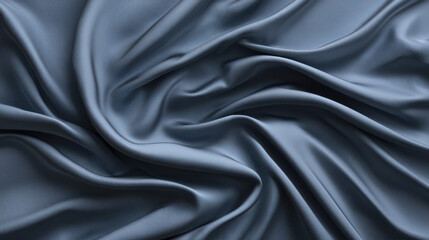 Obraz premium An elegant pale blue silk fabric with soft folds and subtle highlights creates a luxurious and smooth background for textures or graphic designs to be used.