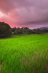 beautiful morning view panorama indonesia mountain weather with sky colors and storm season