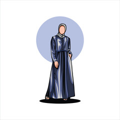 Muslimah Illustration With Clothing Style