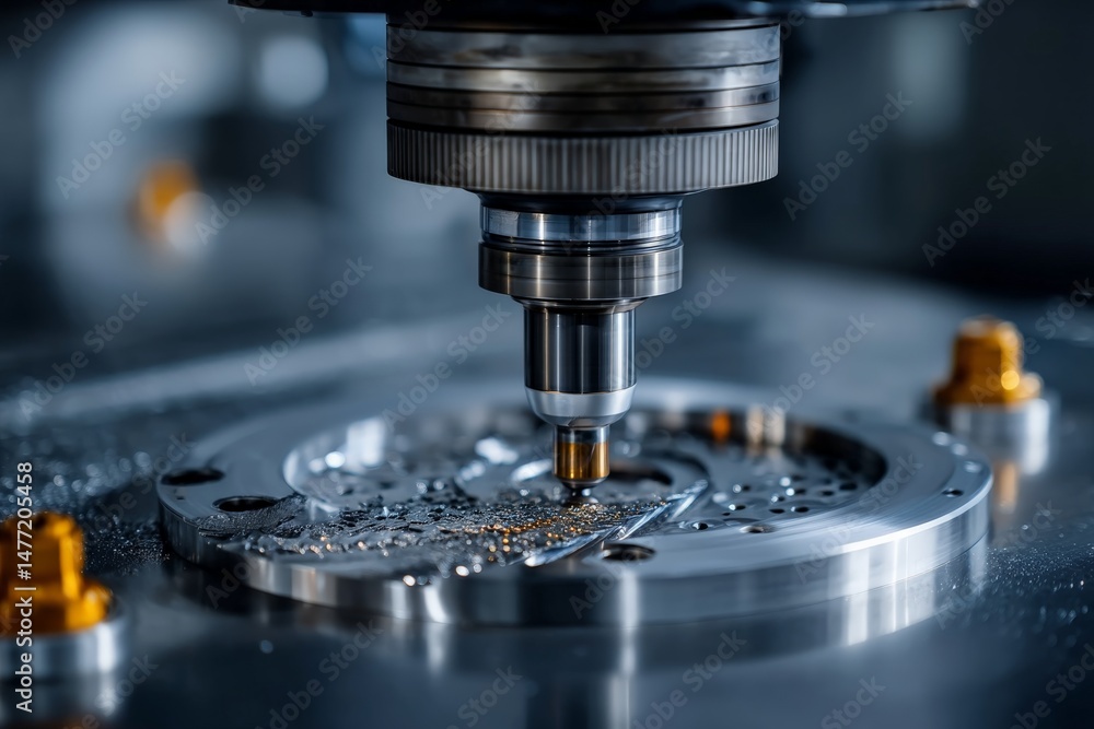Leinwandbilder precision machining process taking place in a state-of-the-art workshop in the afternoon