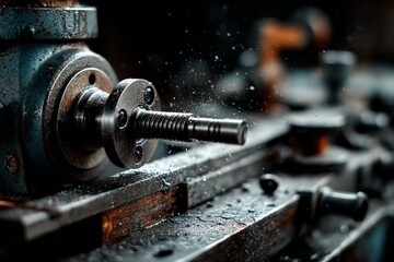 Metalworking process in a machine shop captures precision and craftsmanship in action