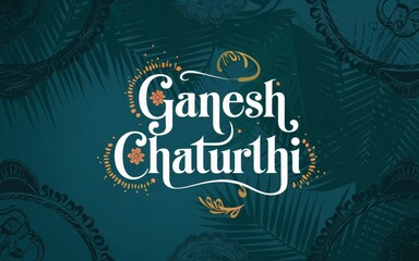 Happy Ganesh Chaturthi Green background