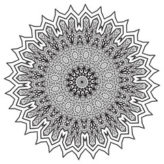 Beautiful creative mandala floral decorative element coloring book page