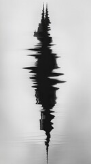 Abstract Black and White Reflection of Trees in Water Vertical Shot Minimalist Style Nature Scenery Outdoors Serene Calm Tranquil