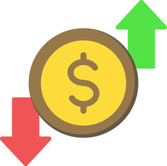 Obraz premium Currency Up Down Flat Icon