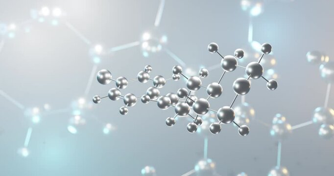 Moclobemide rotating 3d molecule, molecular structure of antidepressant seamless video