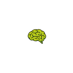 Brain icon logo flat vector design
