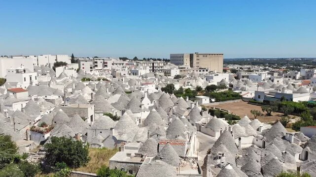 Aerial View of Alberobello Trulli Houses, UNESCO World Heritage Village in Puglia, Italy