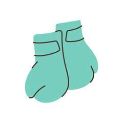 Pair of boxing gloves for training and fitness. Minimalist clip art