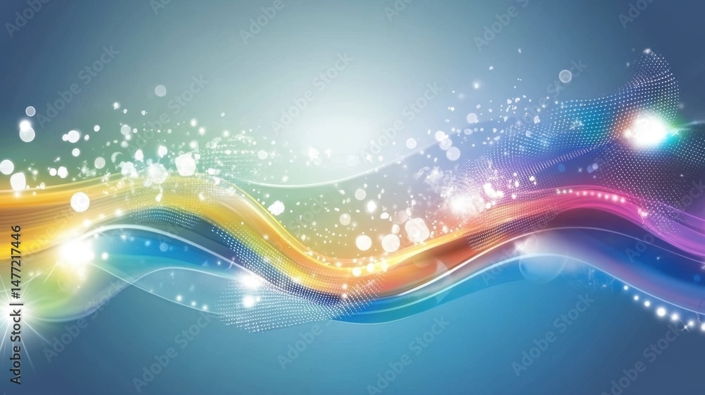 Canvas Prints abstract background with wavy lines and light effects, colorful modern design, graphic resource for 